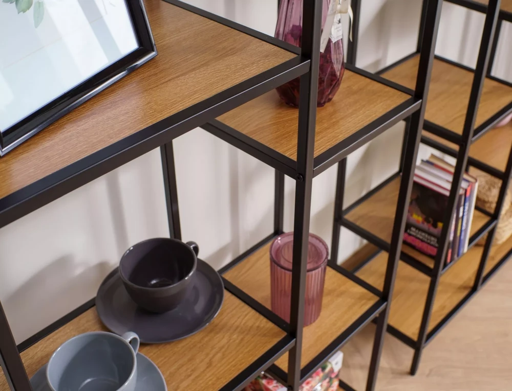 Signal Meble Pastatoma lentyna COSTA B, 70 cm, ąžuolo/juoda