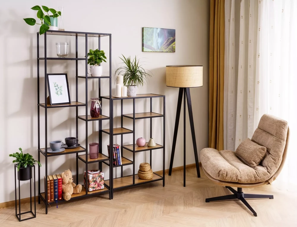 Signal Meble Pastatoma lentyna COSTA B, 70 cm, ąžuolo/juoda