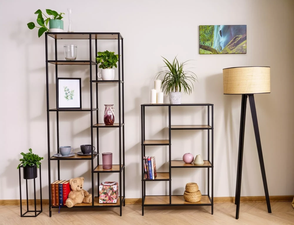 Signal Meble Pastatoma lentyna COSTA B, 70 cm, ąžuolo/juoda