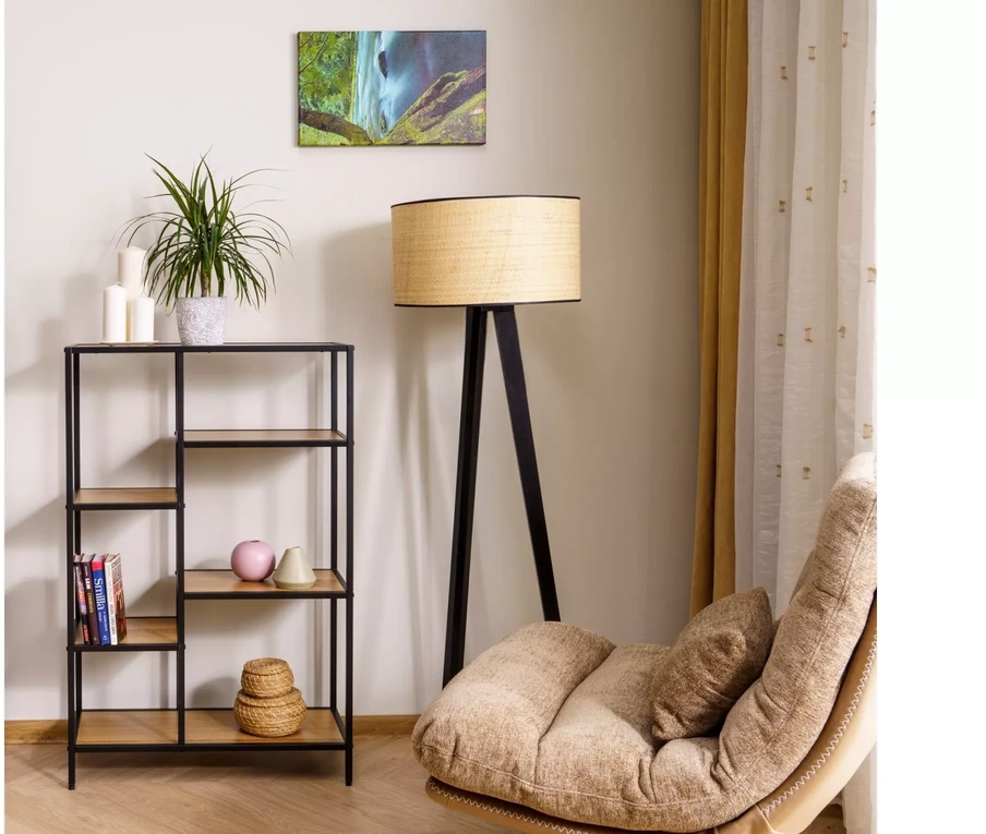 Signal Meble Pastatoma lentyna COSTA B, 70 cm, ąžuolo/juoda