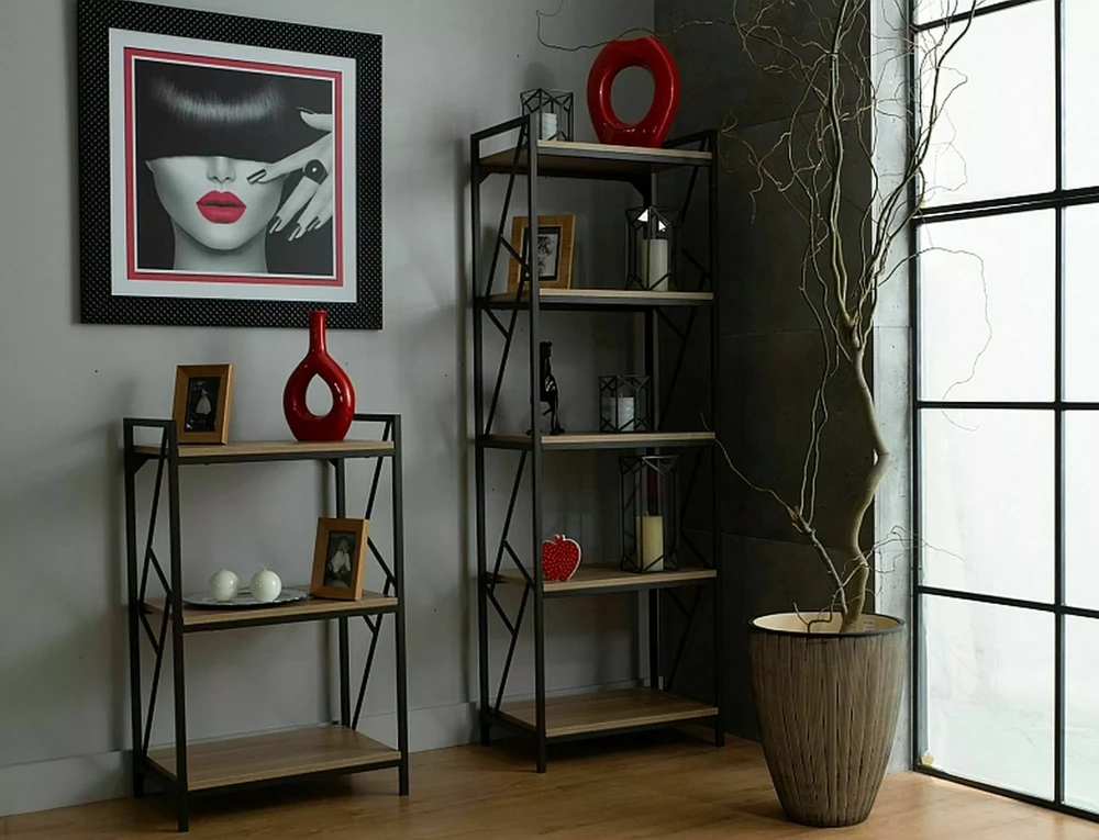 Signal Meble Pastatoma lentyna TABLO R5, 60 cm, ąžuolo/juoda