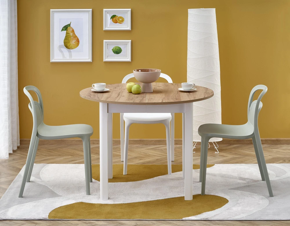 RINGO table, craft oak / baltas