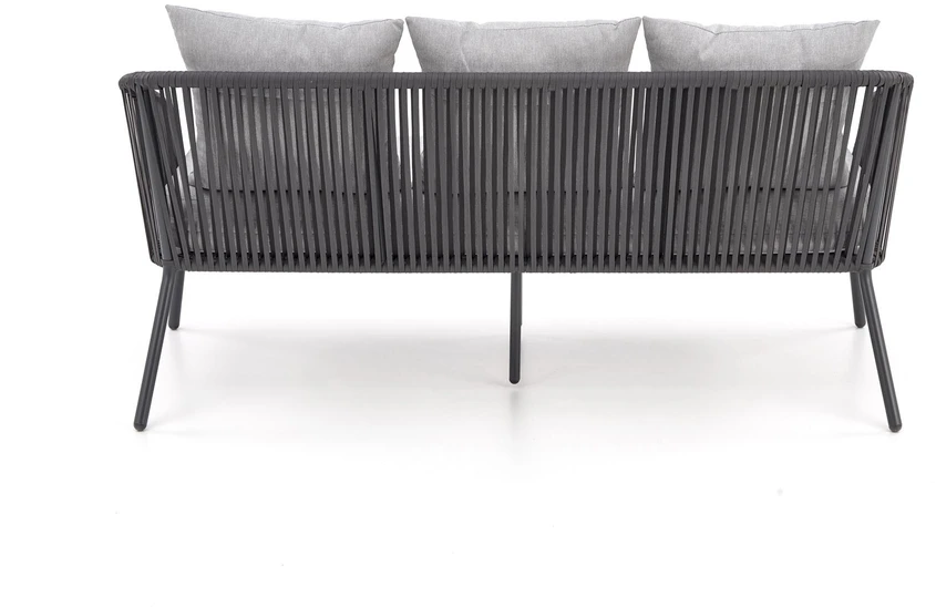 ROCCA garden set (sofa + 2 chairs + coffee table), dark pilkas / light pilkas