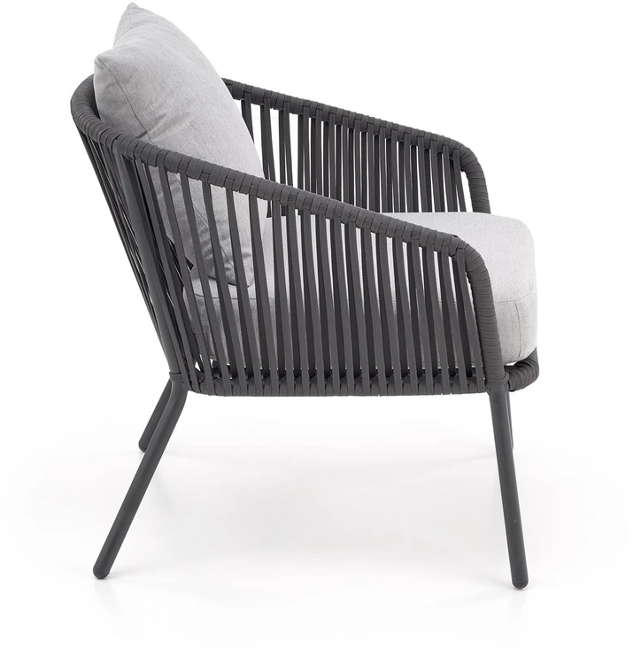 ROCCA garden set (sofa + 2 chairs + coffee table), dark pilkas / light pilkas