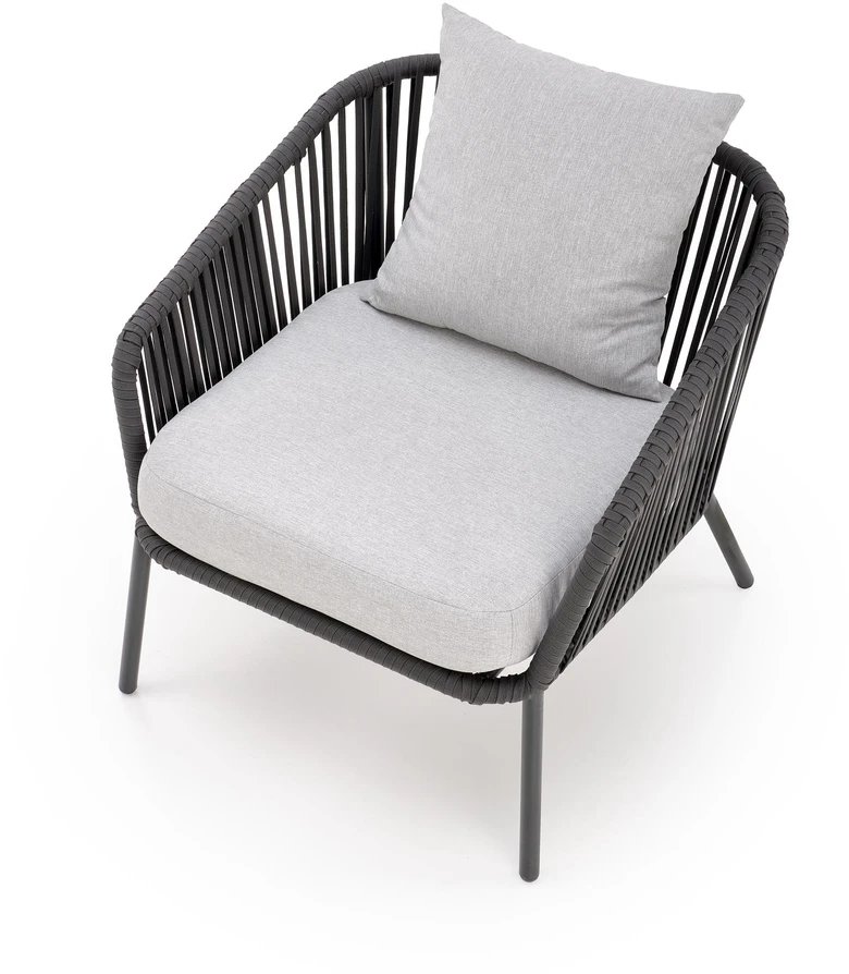 ROCCA garden set (sofa + 2 chairs + coffee table), dark pilkas / light pilkas