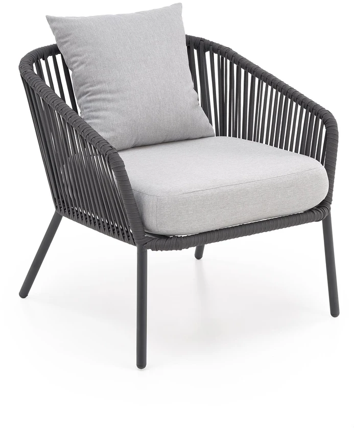 ROCCA garden set (sofa + 2 chairs + coffee table), dark pilkas / light pilkas