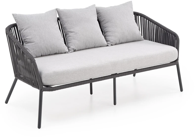 ROCCA garden set (sofa + 2 chairs + coffee table), dark pilkas / light pilkas