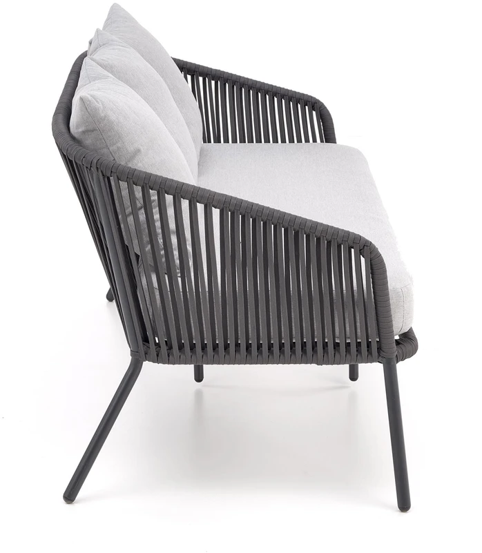 ROCCA garden set (sofa + 2 chairs + coffee table), dark pilkas / light pilkas