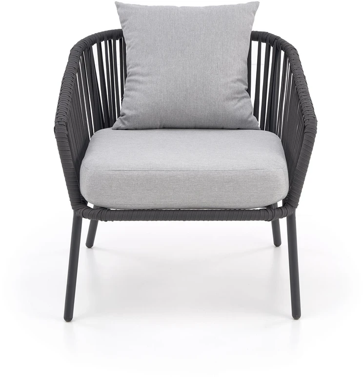 ROCCA garden set (sofa + 2 chairs + coffee table), dark pilkas / light pilkas