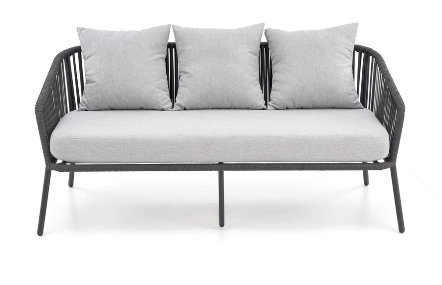 ROCCA garden set (sofa + 2 chairs + coffee table), dark pilkas / light pilkas