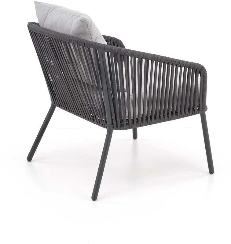 ROCCA garden set (sofa + 2 chairs + coffee table), dark pilkas / light pilkas
