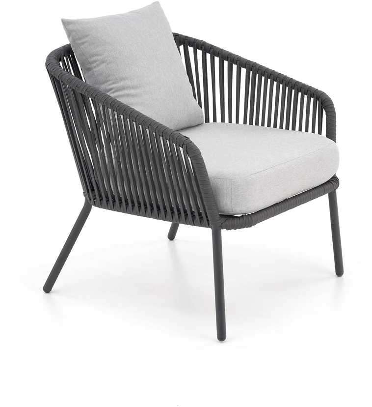ROCCA garden set (sofa + 2 chairs + coffee table), dark pilkas / light pilkas