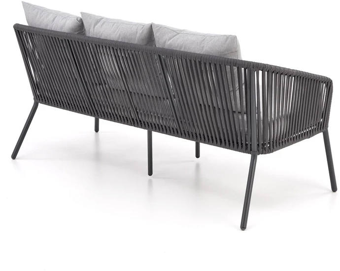 ROCCA garden set (sofa + 2 chairs + coffee table), dark pilkas / light pilkas