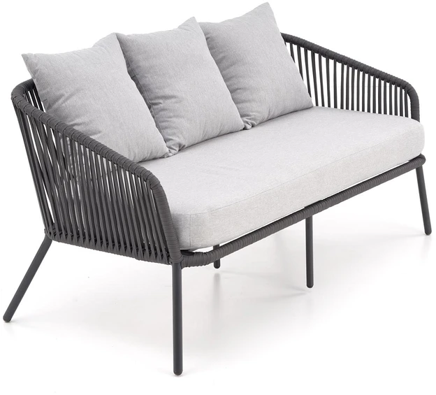 ROCCA garden set (sofa + 2 chairs + coffee table), dark pilkas / light pilkas