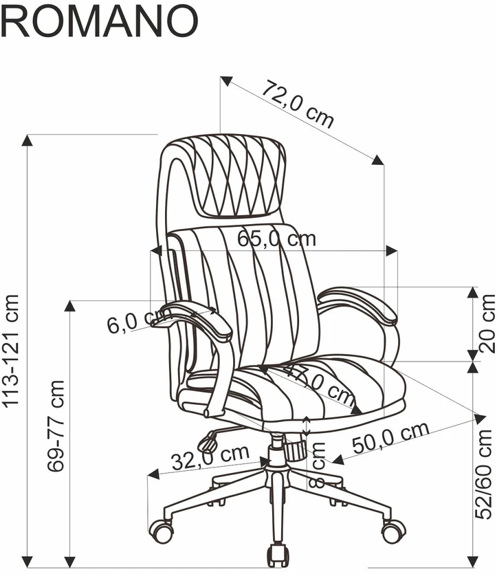 ROMANO office chair, juodas