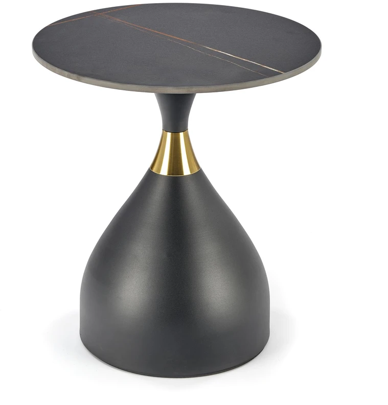 SCALITA coffee table, juodas marble / juodas / auksinis