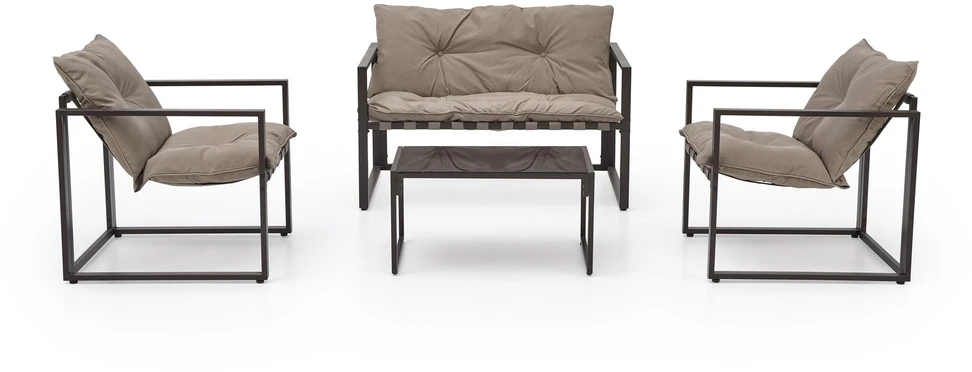 SHARK garden set (sofa + 2 chairs + coffee tables), d.ruda / cappuccino