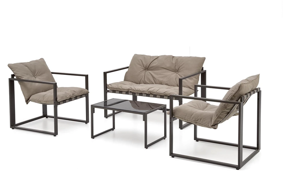 SHARK garden set (sofa + 2 chairs + coffee tables), d.ruda / cappuccino