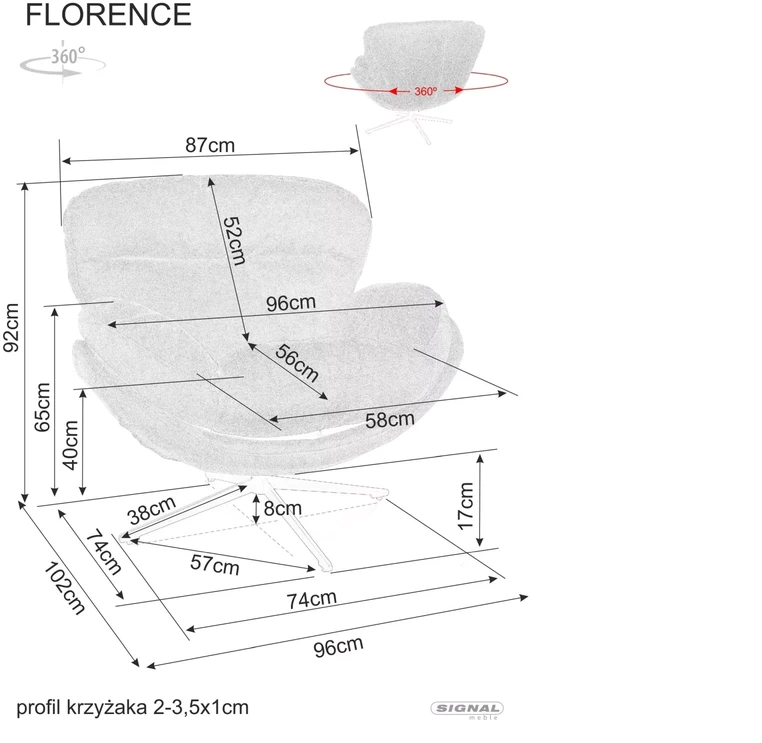 Signal Meble Signal Fotel Florence Raven