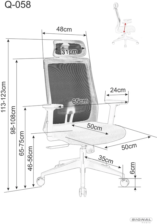 Signal Meble Biuro kėdė Q-058, juoda