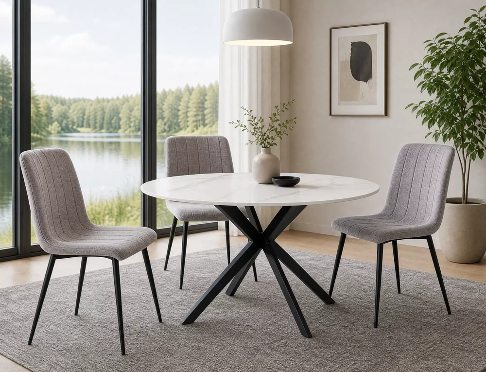Signal Meble Valgomojo stalas TALIA FI120, balta/juoda