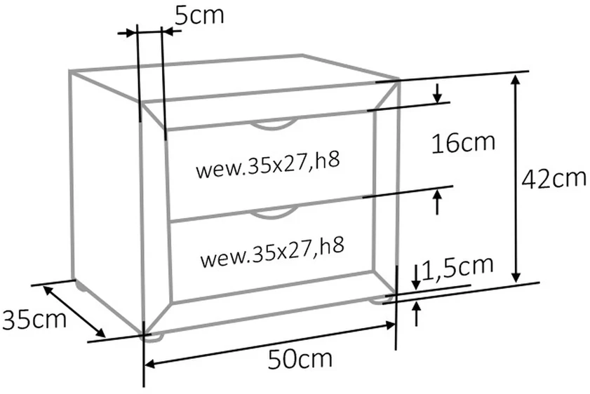 Signal Meble Signal Naktinė spintelė ET-002 Velvet