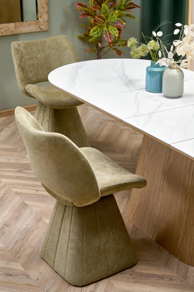 SIRIUS extension table, baltas marble / natural
