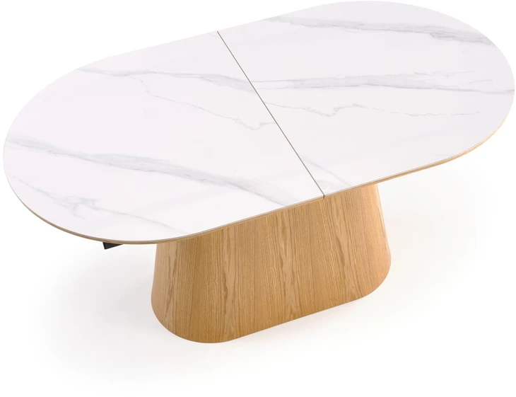SIRIUS extension table, baltas marble / natural