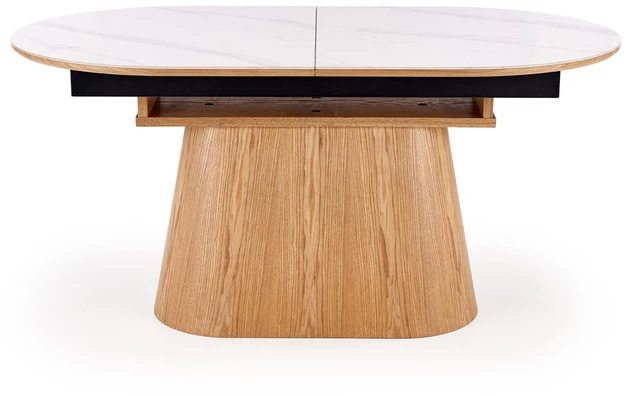 SIRIUS extension table, baltas marble / natural