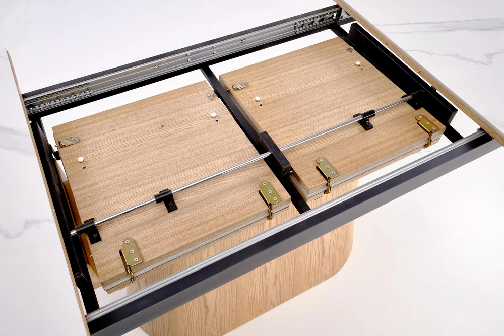 SIRIUS extension table, baltas marble / natural