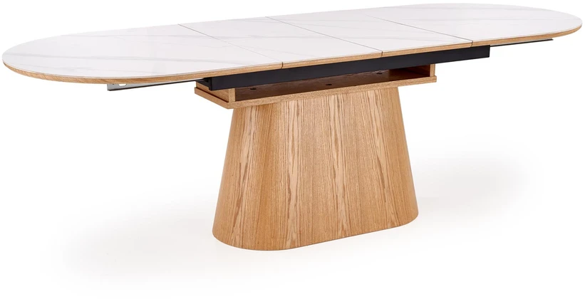 SIRIUS extension table, baltas marble / natural