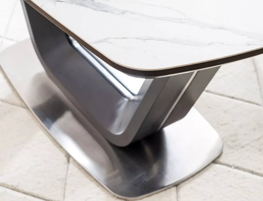 Signal Meble Valgomojo stalas ARMANI CERAMIC, 160 x 90 cm, balta/juoda