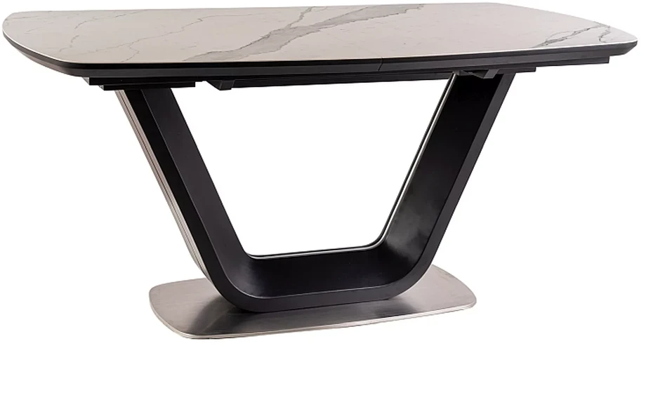 Signal Meble Valgomojo stalas ARMANI CERAMIC, 160 x 90 cm, balta/juoda