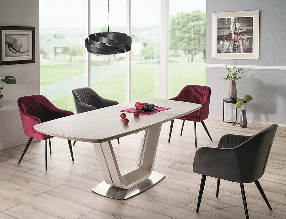 Signal Meble Valgomojo stalas ARMANI CERAMIC, 160 x 90 cm, pilkas