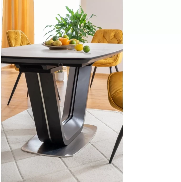 Signal Meble Valgomojo stalas ARMANI CERAMIC, 160 x 90 cm, balta/juoda