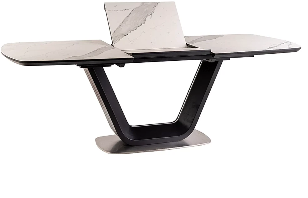 Signal Meble Valgomojo stalas ARMANI CERAMIC, 160 x 90 cm, balta/juoda
