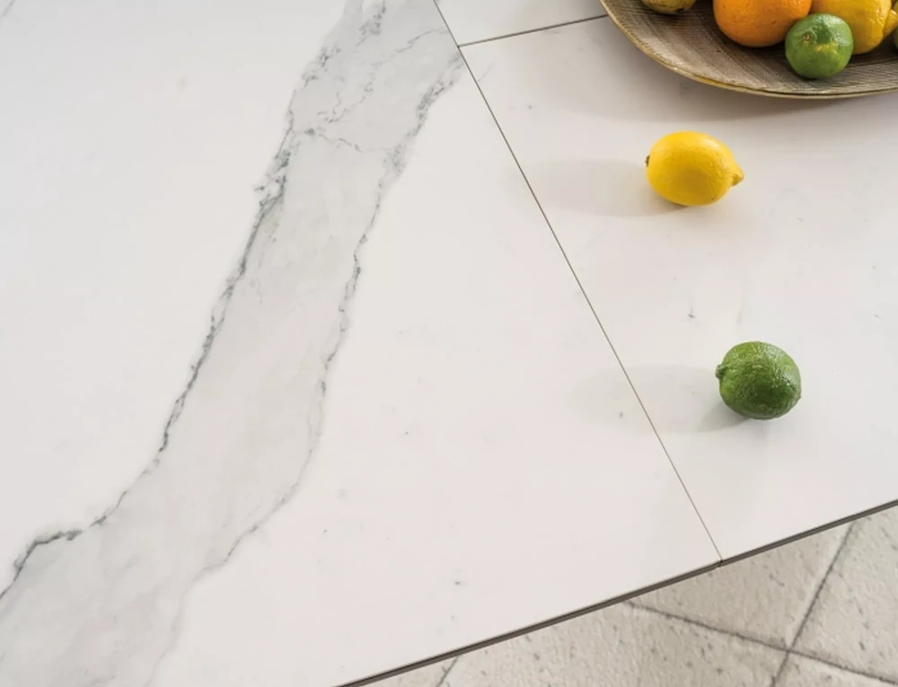 Signal Meble Valgomojo stalas ARMANI CERAMIC, 160 x 90 cm, balta/juoda