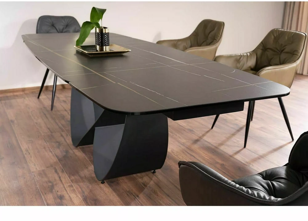 Signal Meble Valgomojo stalas INFINITY CERAMIC, 160-240x95x76 cm, juodas