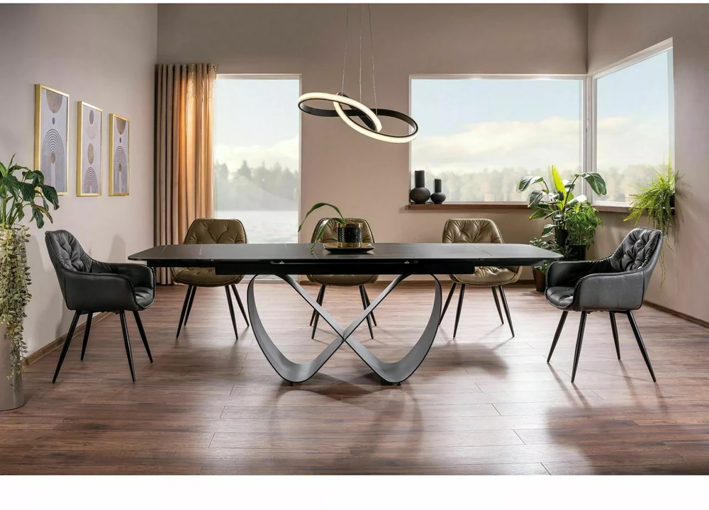 Signal Meble Valgomojo stalas INFINITY CERAMIC, 160-240x95x76 cm, juodas