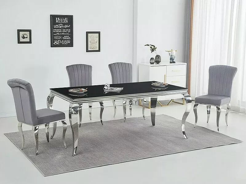 Signal Meble Valgomojo stalas PRINCE, 150 x 90 cm, juoda/chromo