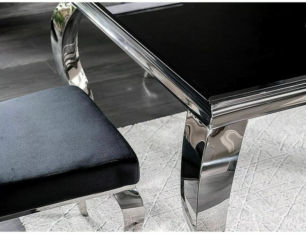 Signal Meble Valgomojo stalas PRINCE, 150 x 90 cm, juoda/chromo