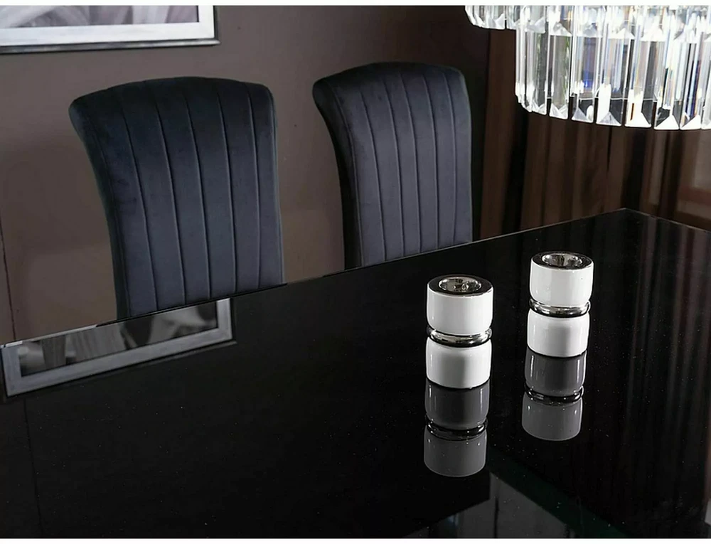 Signal Meble Valgomojo stalas PRINCE, 150 x 90 cm, juoda/chromo