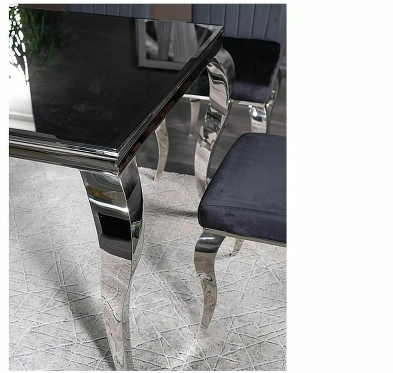 Signal Meble Valgomojo stalas PRINCE, 150 x 90 cm, juoda/chromo
