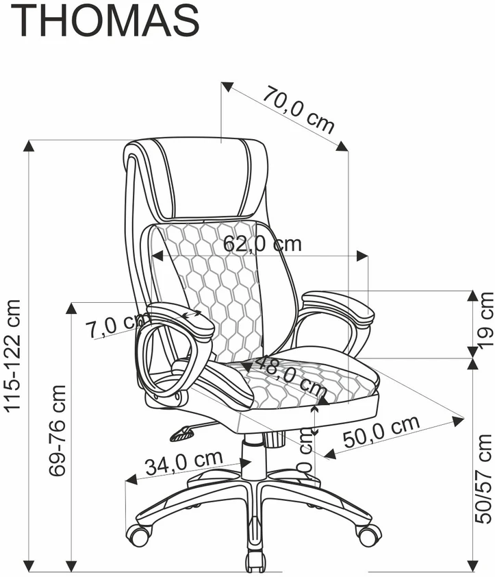 THOMAS office chair, juodas