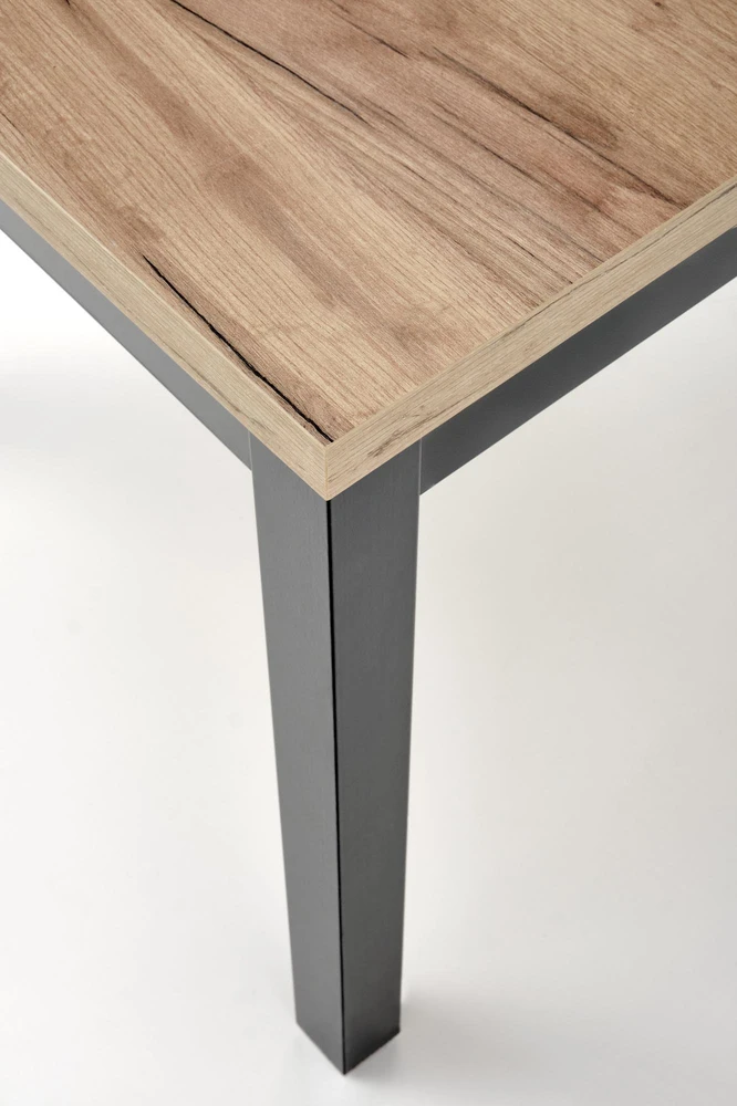 TIAGO SQUARE extensions table, craft oak / juodas