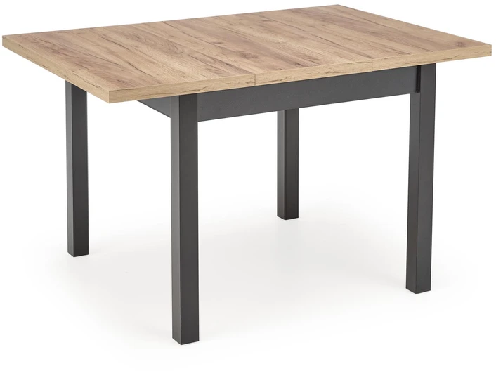 TIAGO SQUARE extensions table, craft oak / juodas