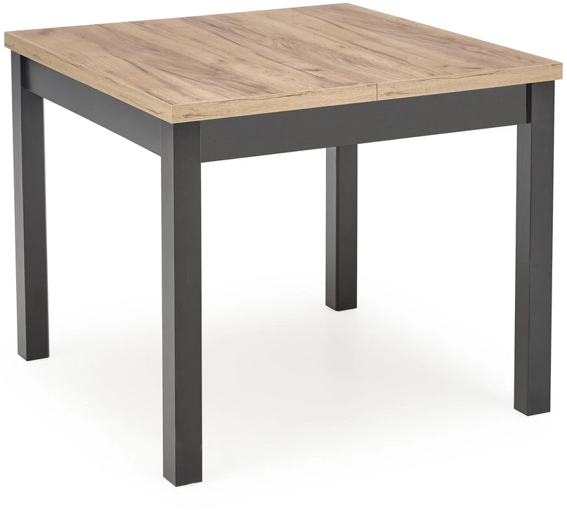 TIAGO SQUARE extensions table, craft oak / juodas