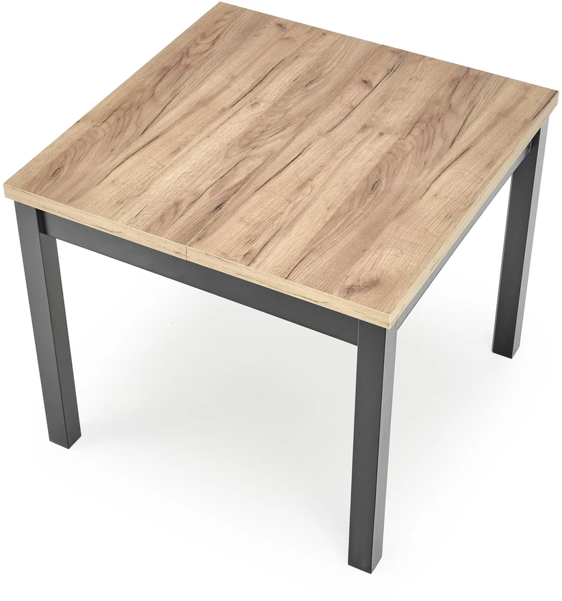 TIAGO SQUARE extensions table, craft oak / juodas