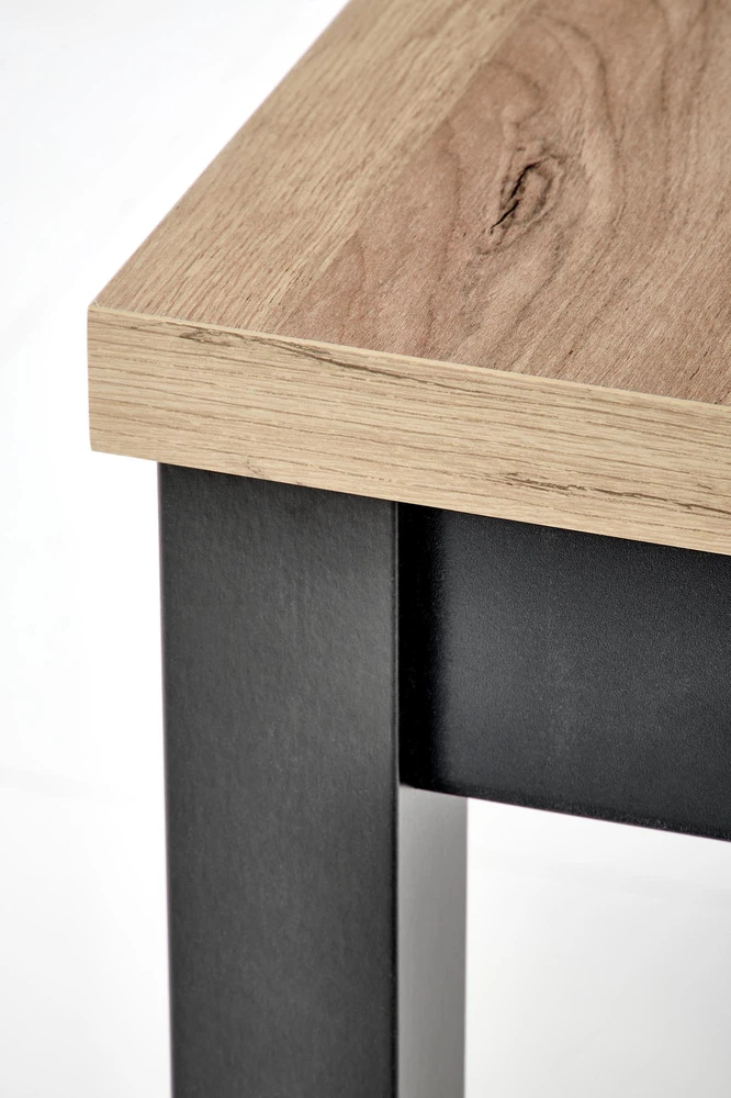 TIAGO SQUARE extensions table, craft oak / juodas