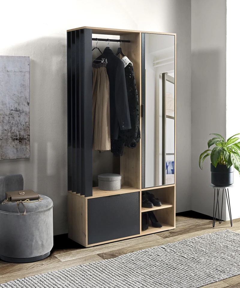 TV staliukas MILO hallway waredrobe artisan/juodas